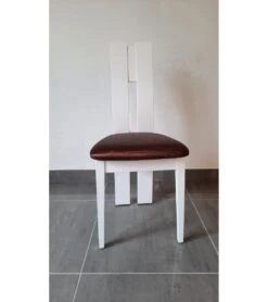 Chaise Contemporaine Ella Blanche Assise Marron -Grosfillex Magasin chaise contemporaine ella blanche assise marron 1