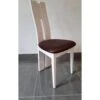 Chaise Contemporaine Ella Blanche Assise Marron