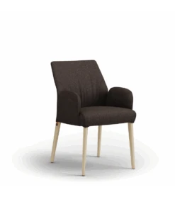 Fauteuil En Bois De Hêtre ENORA H47 PB +A Tissu Hip Hop Mobitec M21