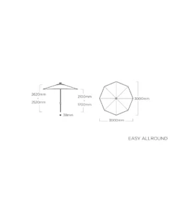 PARASOL EASY ALLROUND LED KETTLER K3 -Grosfillex Magasin parasol easy allround led k3 2