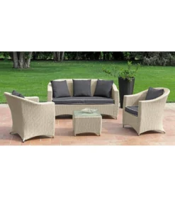 Salon De Jardin En Wicker Tressé Bologna Regarden R3 -Grosfillex Magasin salon de jardin bologna 6